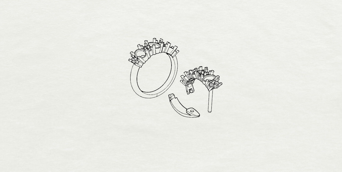 Ring and Earrings 3D print model_20