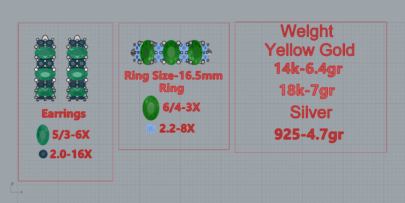Ring and Earrings 3D print model_4