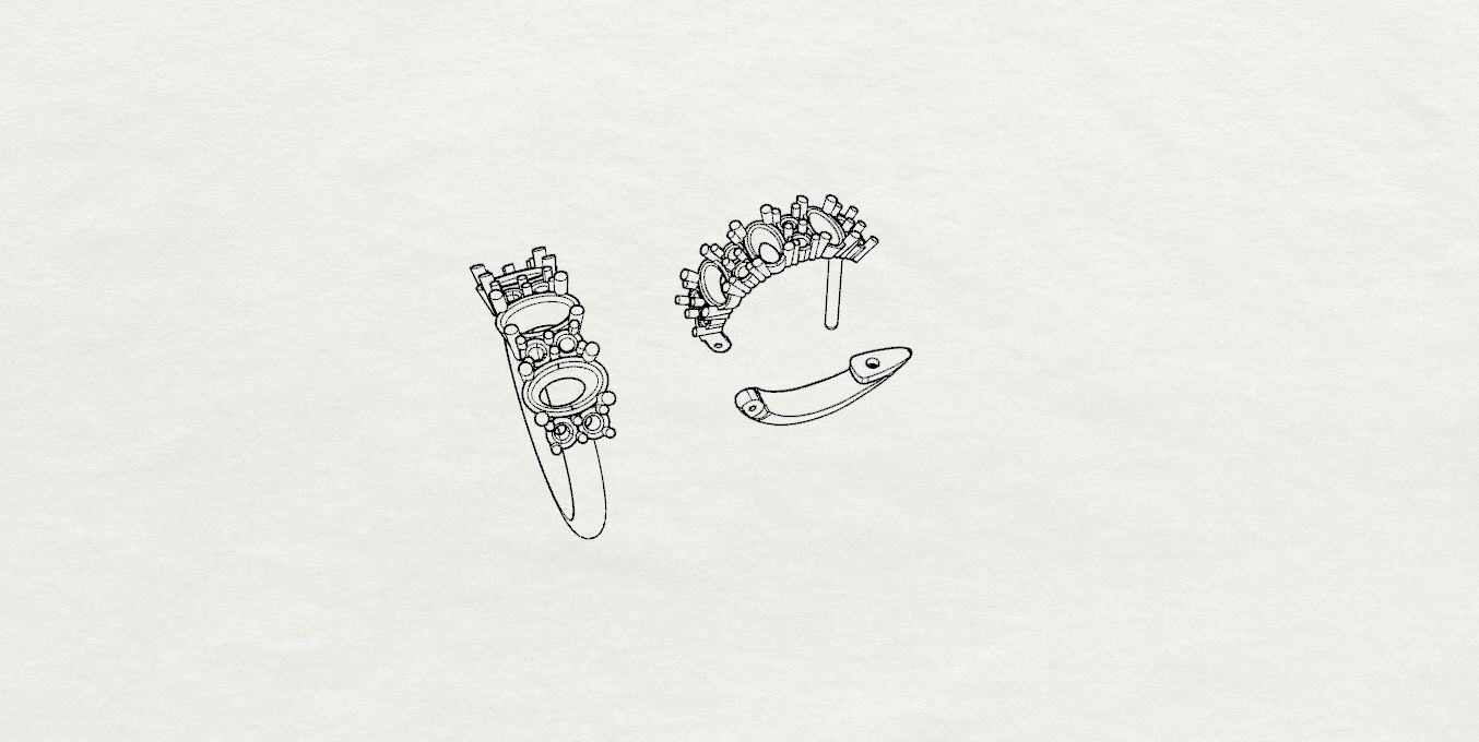 Ring and Earrings 3D print model_19