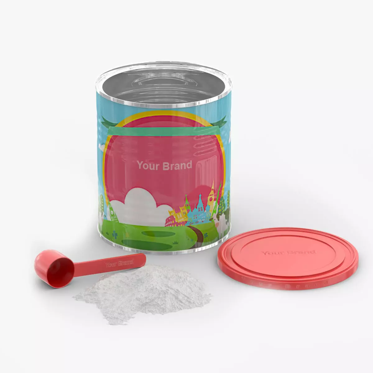 Can of powdered milk Free low-poly 3D model