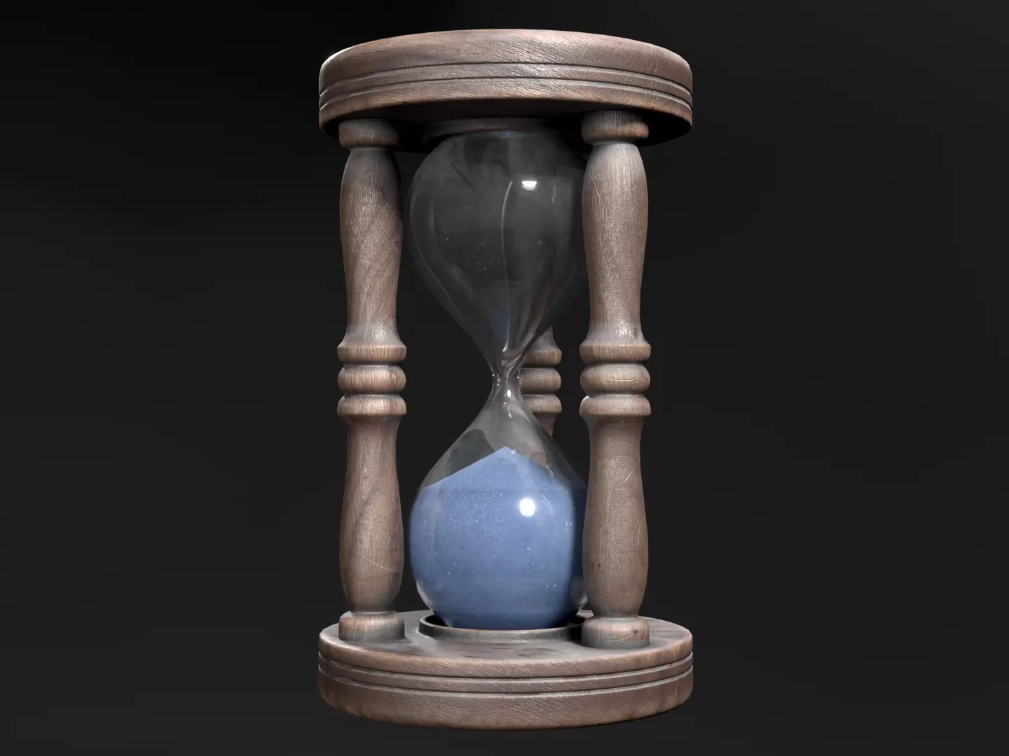 Vintage Hourglass Free 3D model_0
