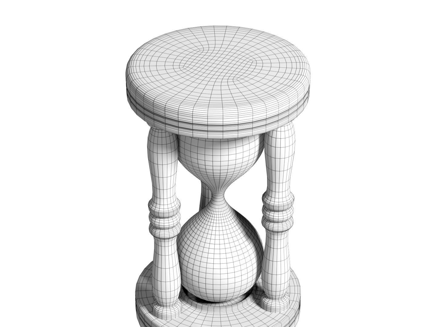 Vintage Hourglass Free 3D model_4