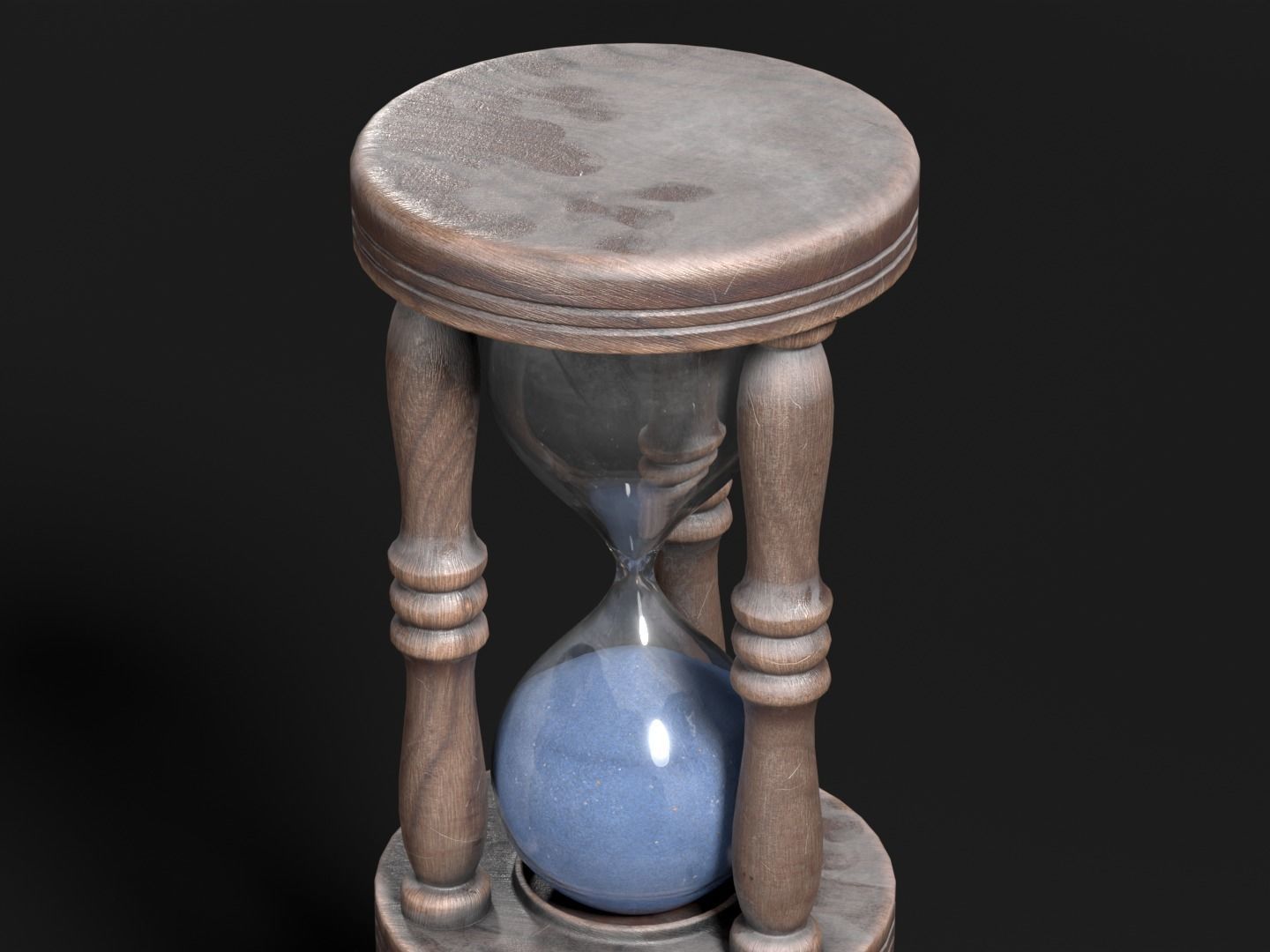 Vintage Hourglass Free 3D model_1