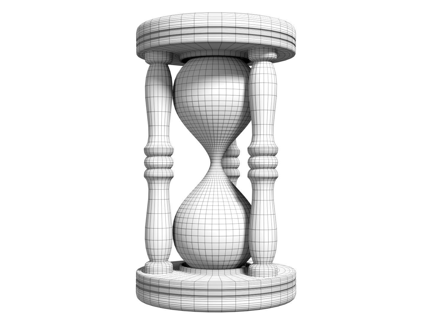 Vintage Hourglass Free 3D model_3