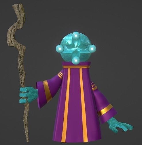 Alien Monk Low-poly 3D model