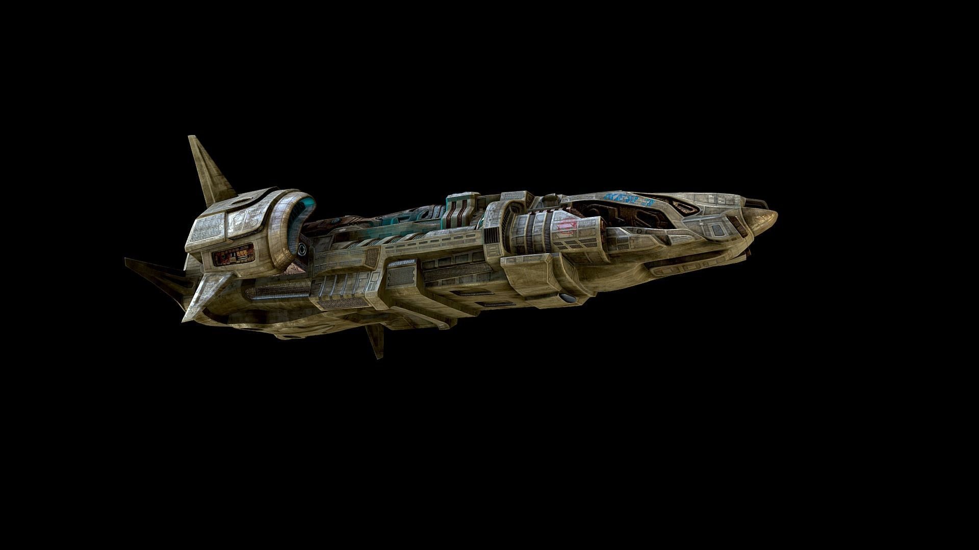 Spaceship 3D model  Low-poly 3D model_4