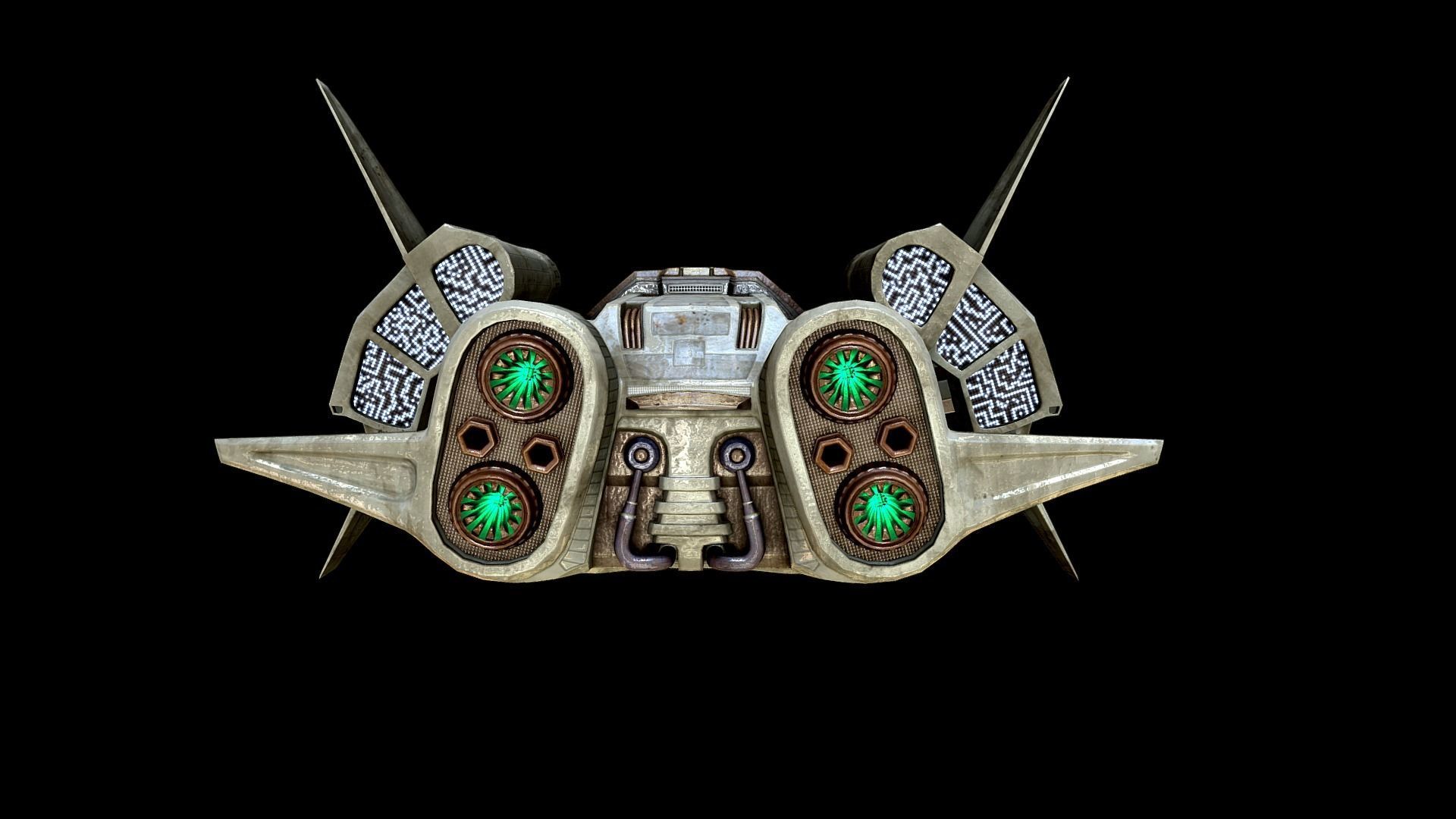 Spaceship 3D model  Low-poly 3D model_1