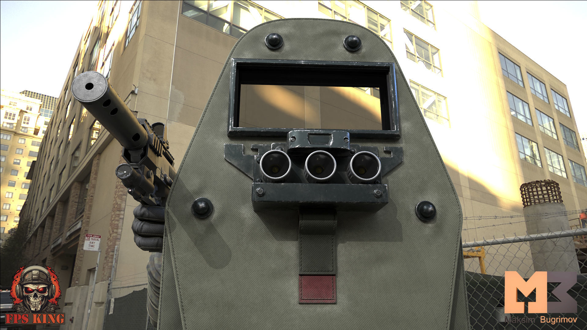 FPS Pistol Tactical Shield Animations Low-poly 3D model_7