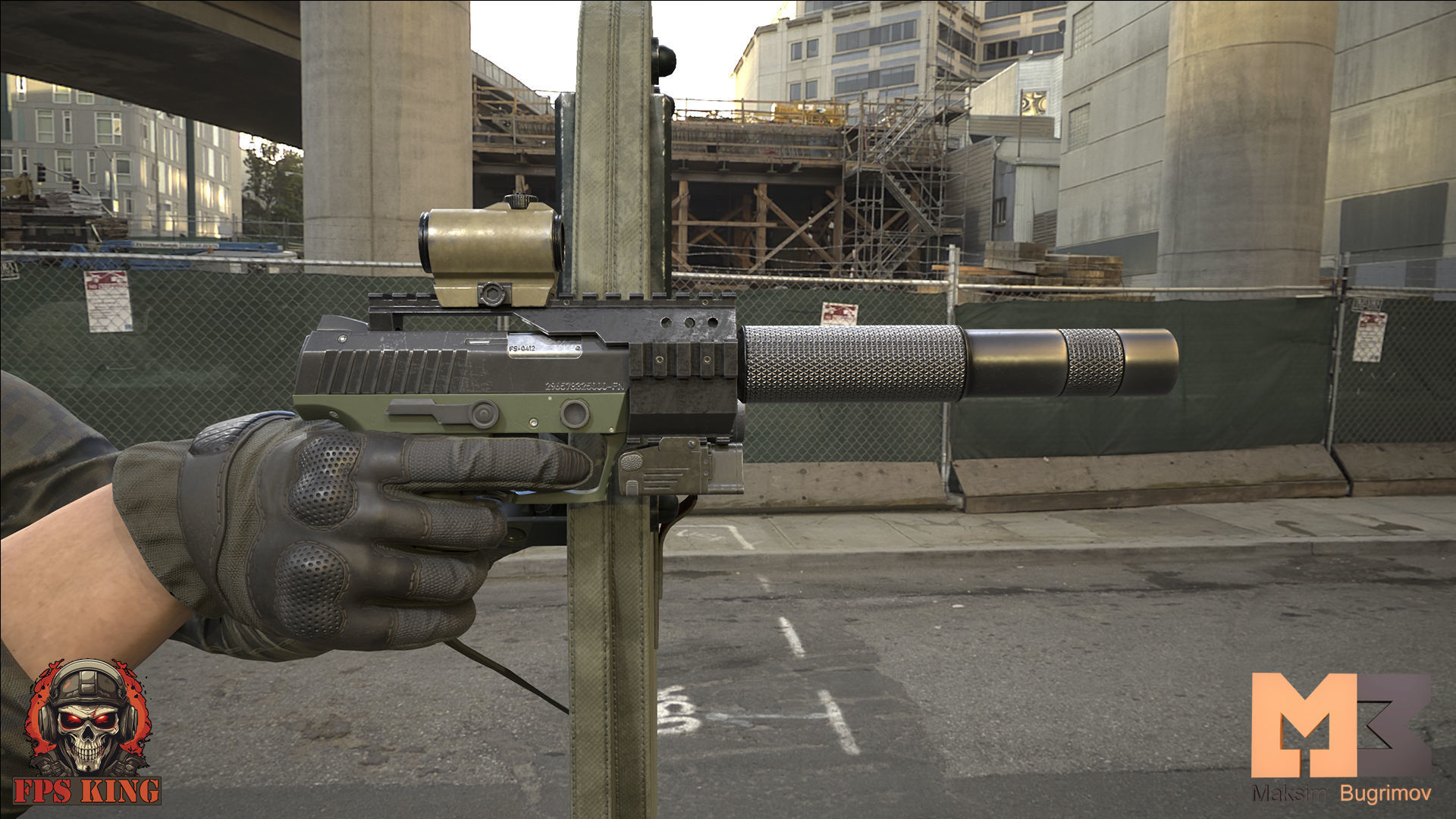 FPS Pistol Tactical Shield Animations Low-poly 3D model_5