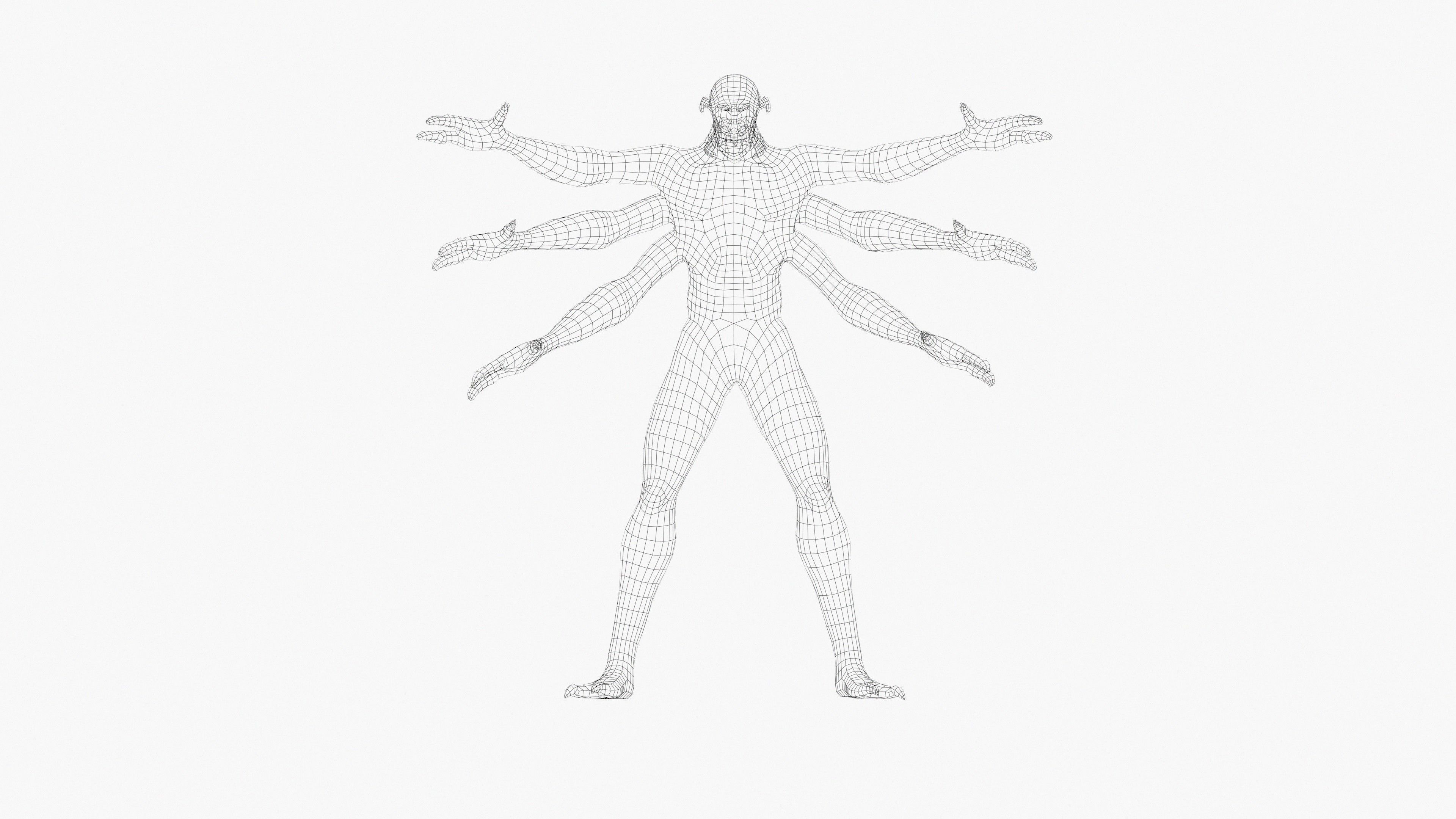 Mutant spider man Low-poly 3D model_4