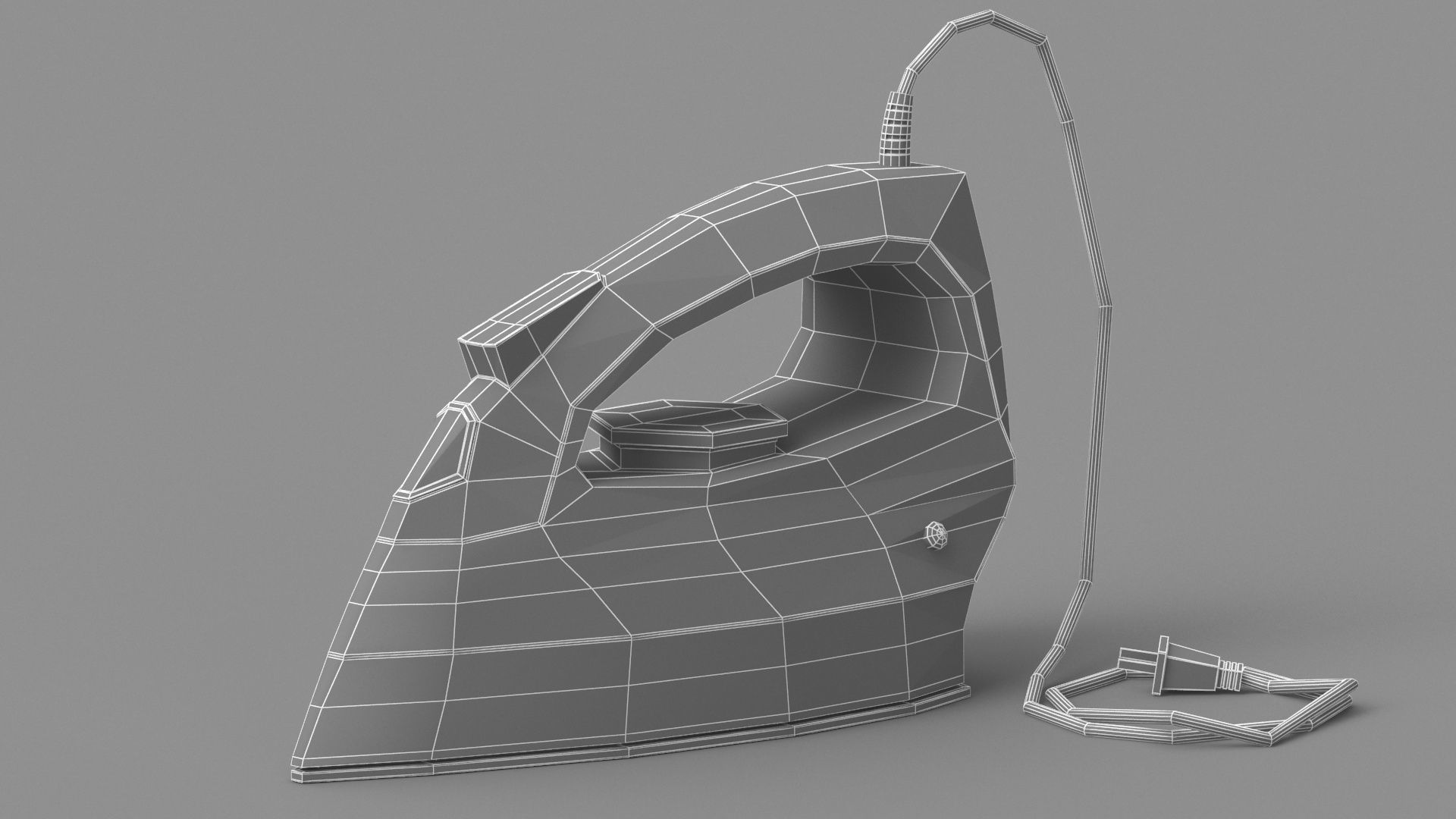Clothes Iron black 3D model_5