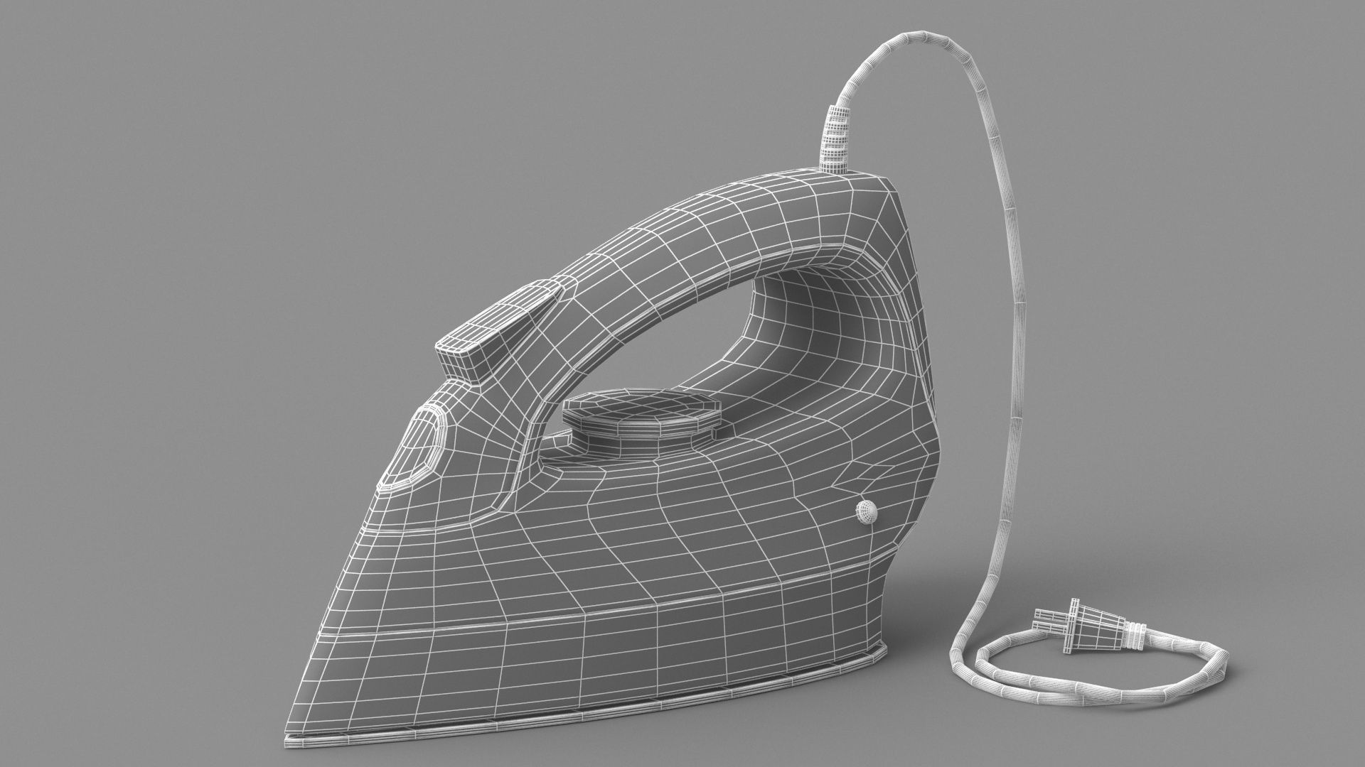 Clothes Iron black 3D model_7