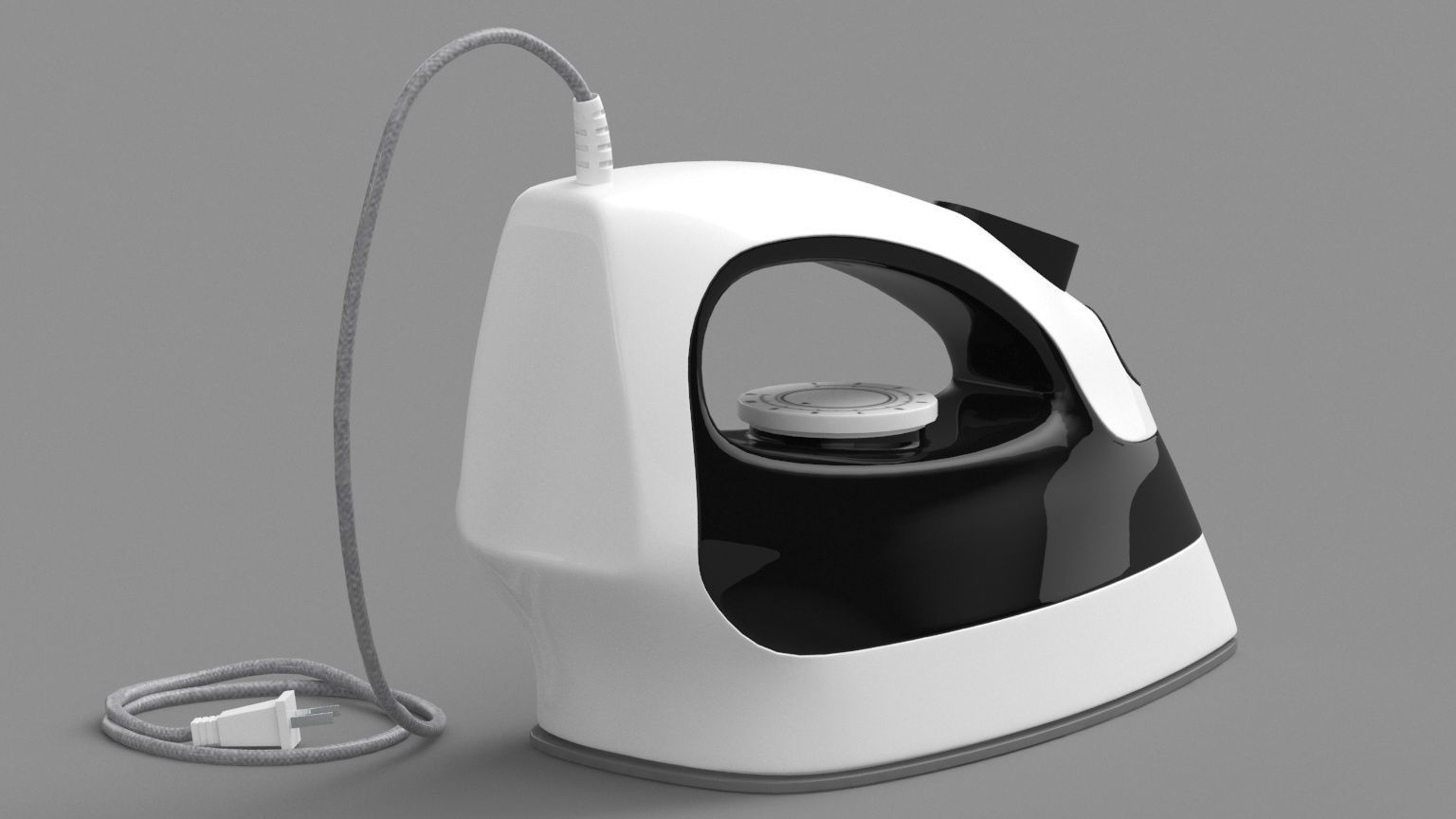 Clothes Iron black 3D model_4