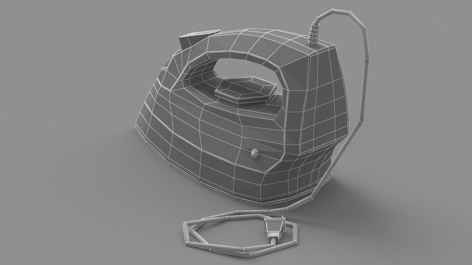 Clothes Iron black 3D model_6