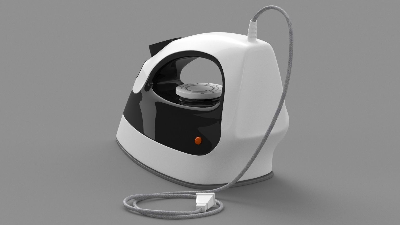 Clothes Iron black 3D model_2