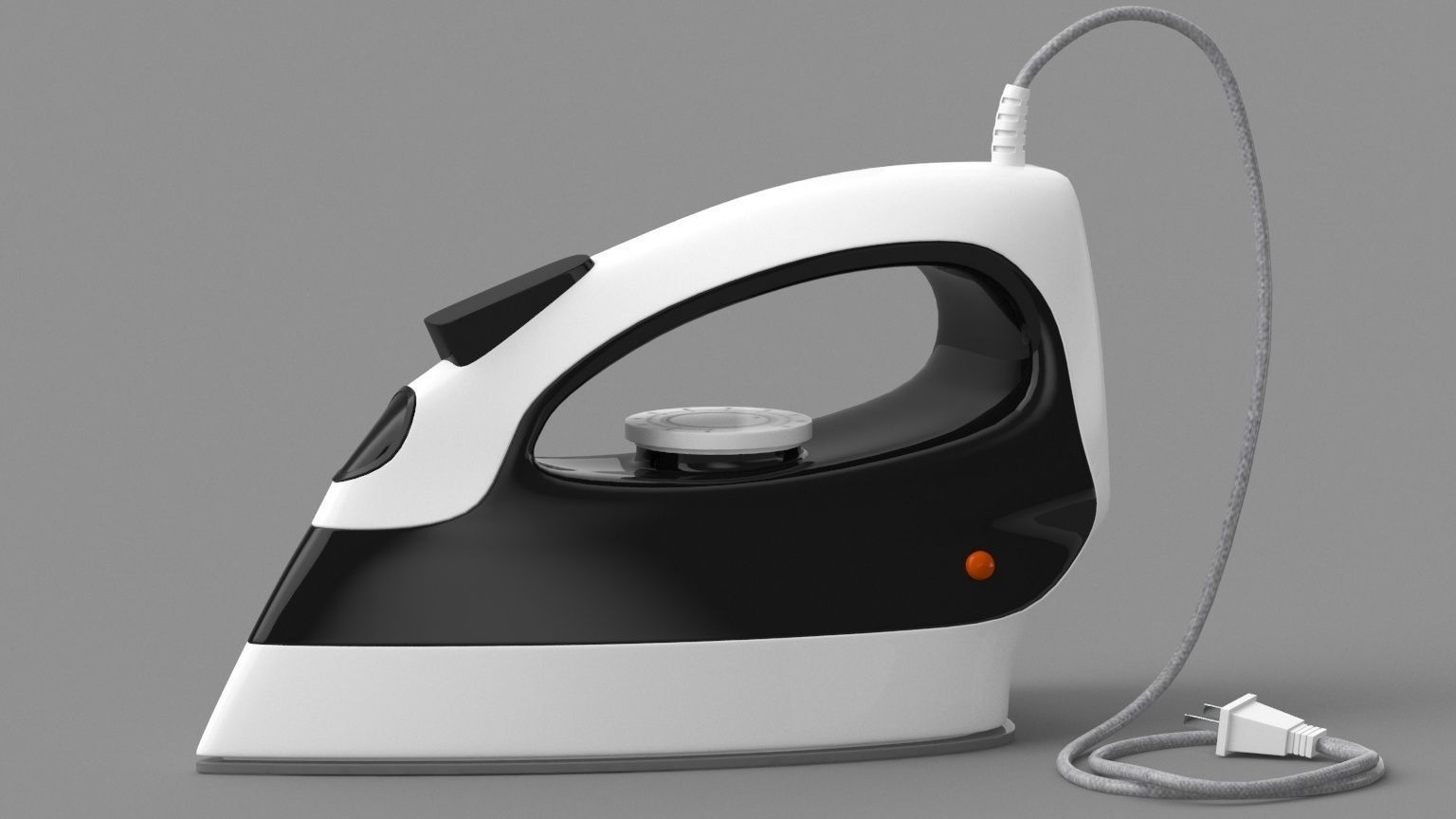 Clothes Iron black 3D model_1