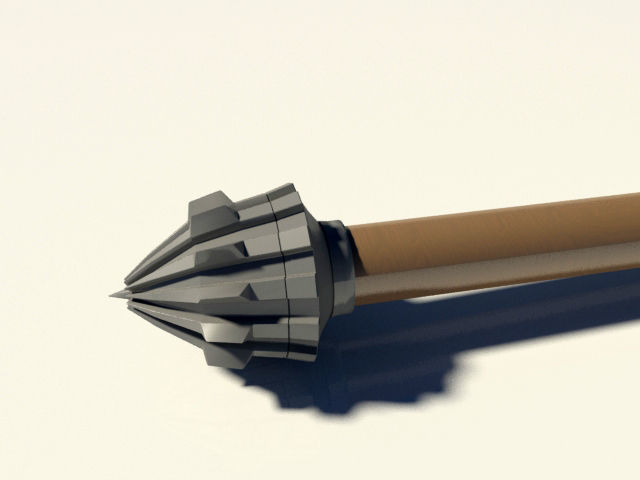 Mace  club 3D model_2