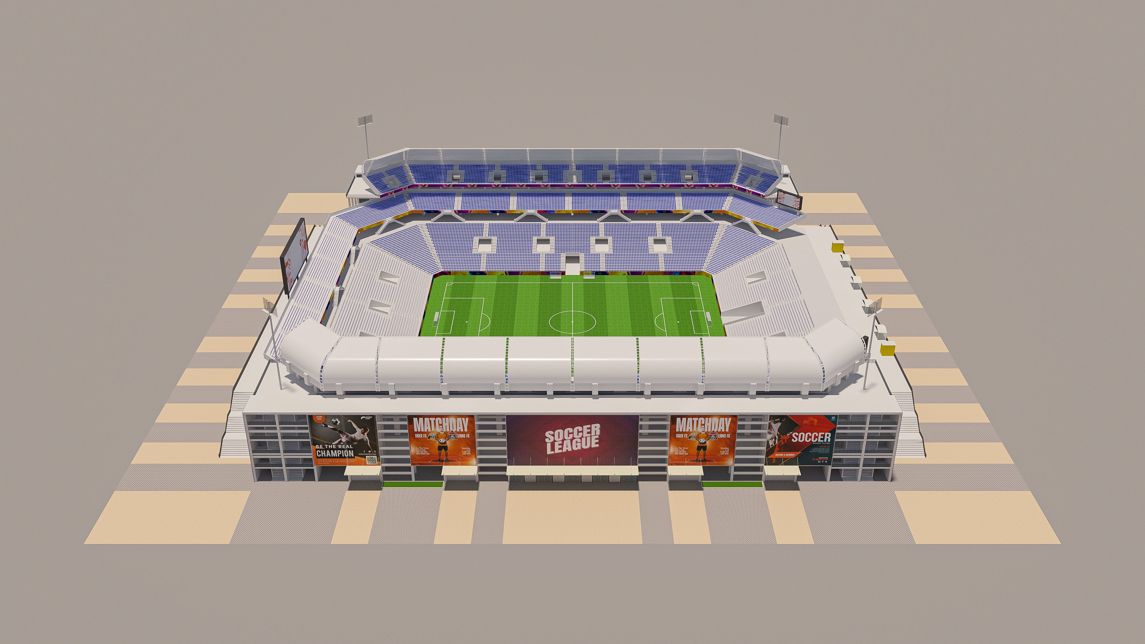 Soccer Stadium 3D model_6