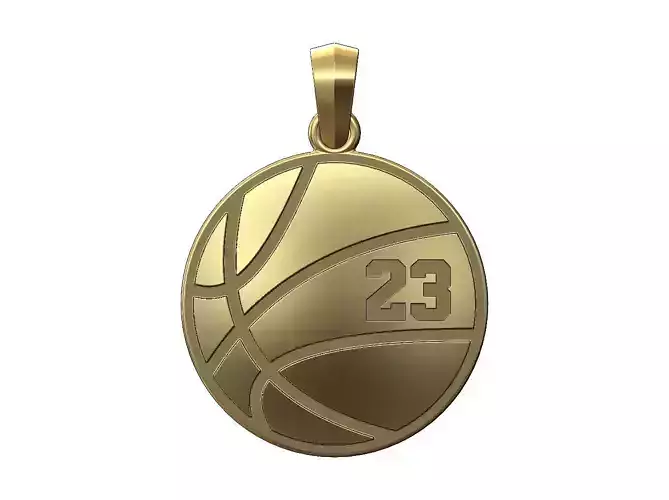 Basketball 23 engraving pendant with bail