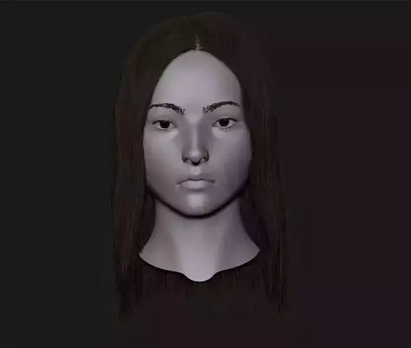 Realistic head cute asian girl