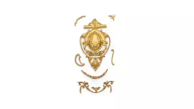 Classic carved decor ornament 398 3D model
