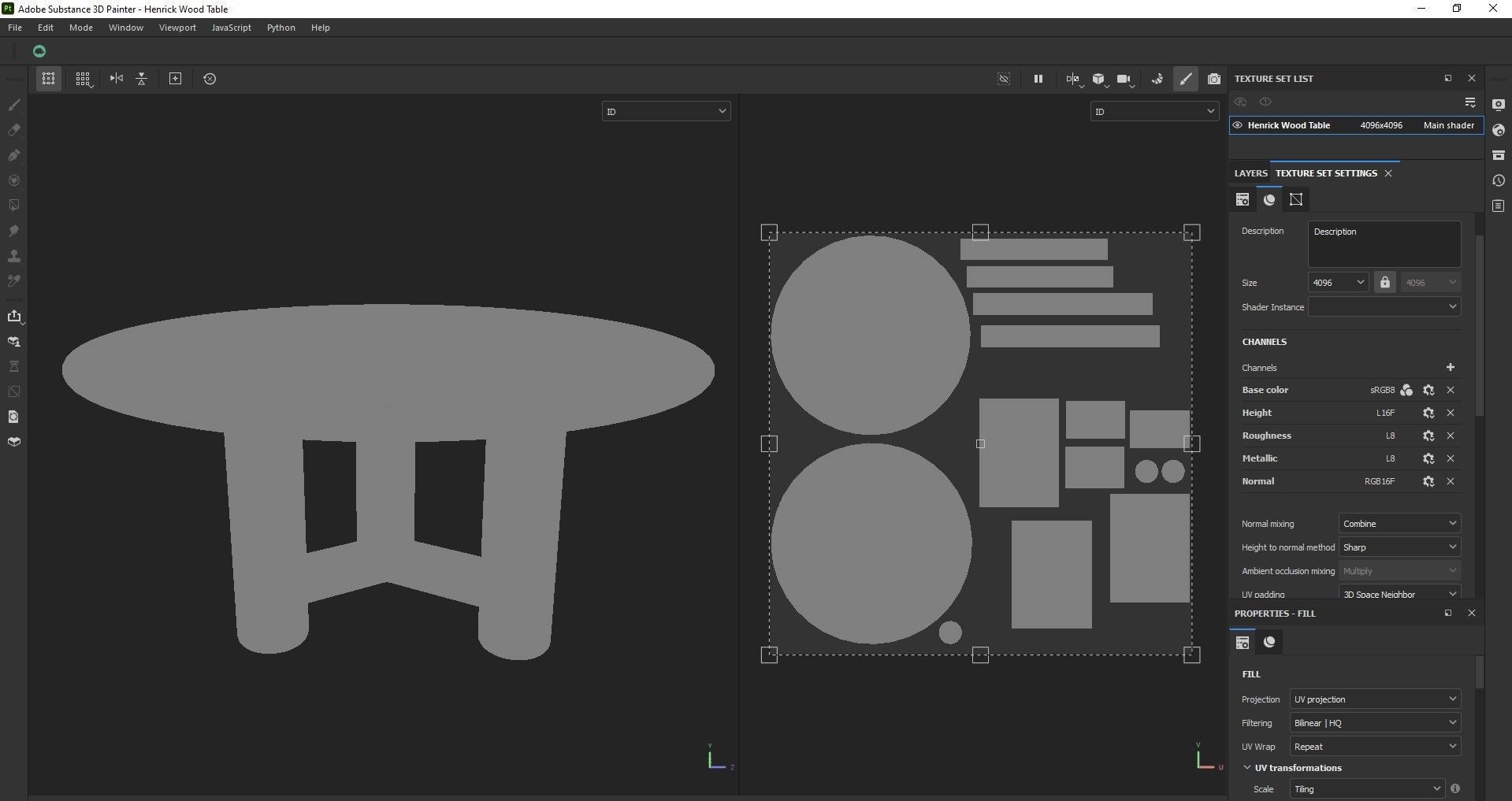 Round table - Dining table - Wooden table Low-poly 3D model_9