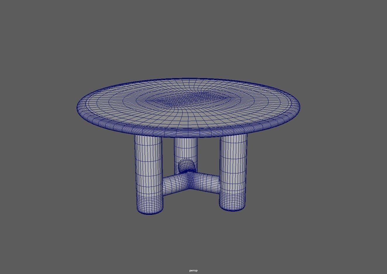 Round table - Dining table - Wooden table Low-poly 3D model_16