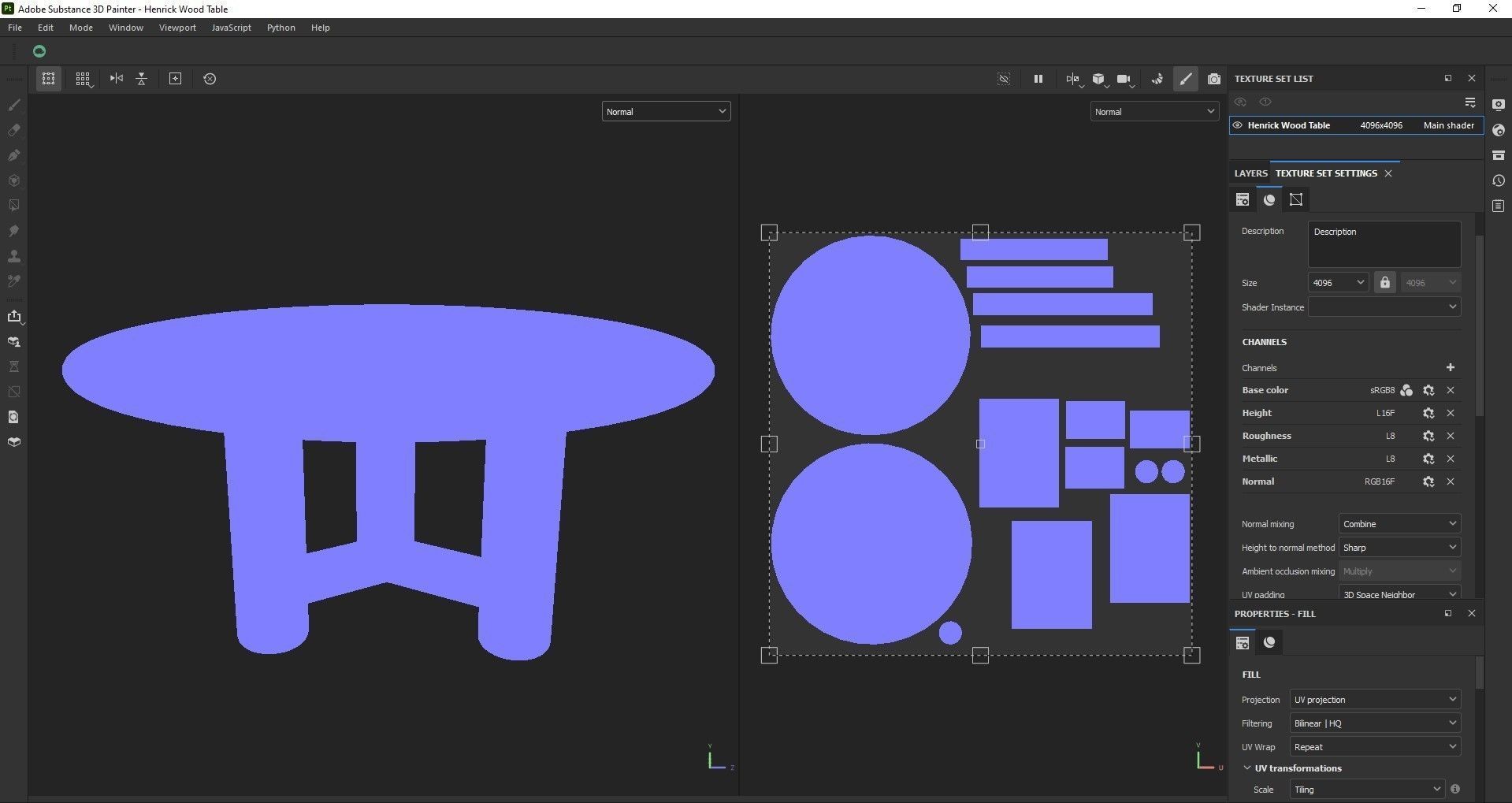 Round table - Dining table - Wooden table Low-poly 3D model_7