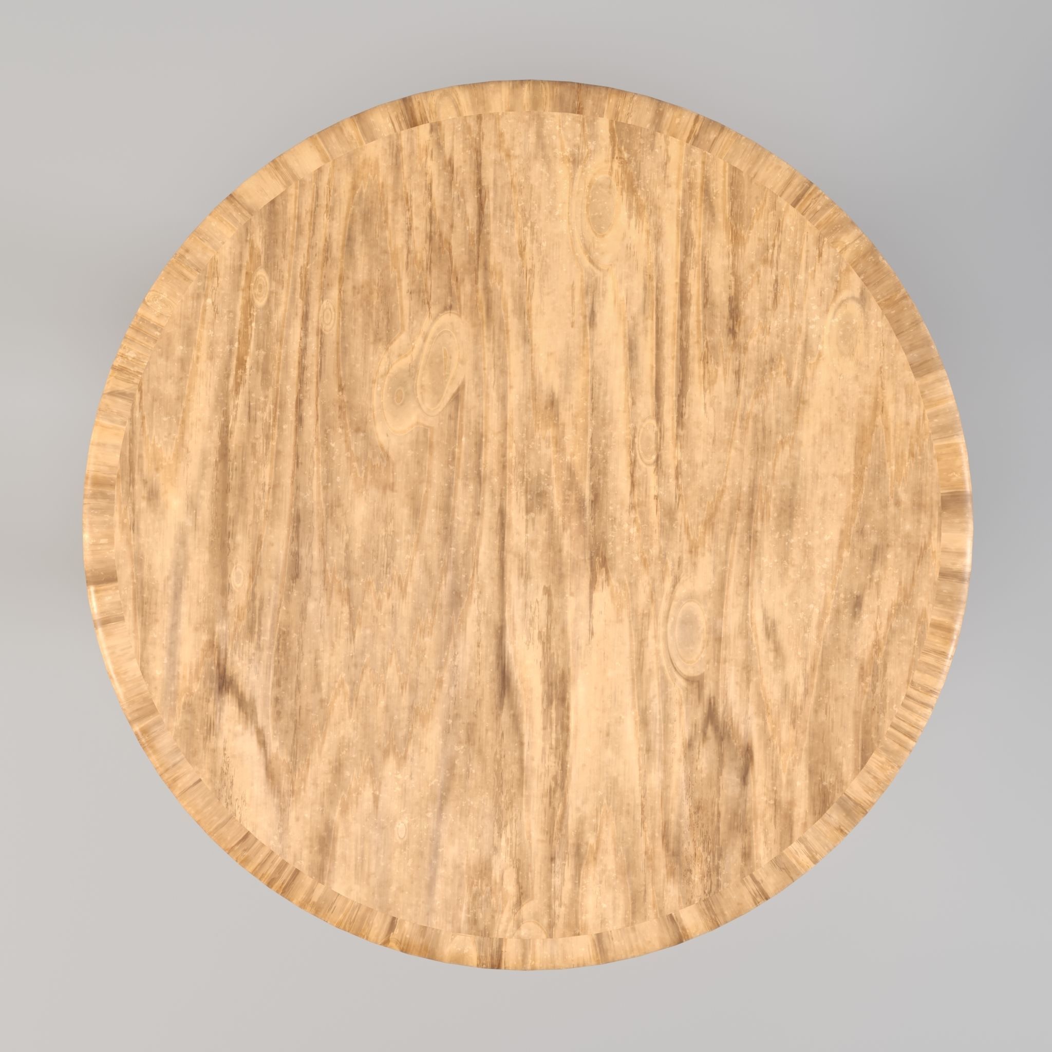Round table - Dining table - Wooden table Low-poly 3D model_3
