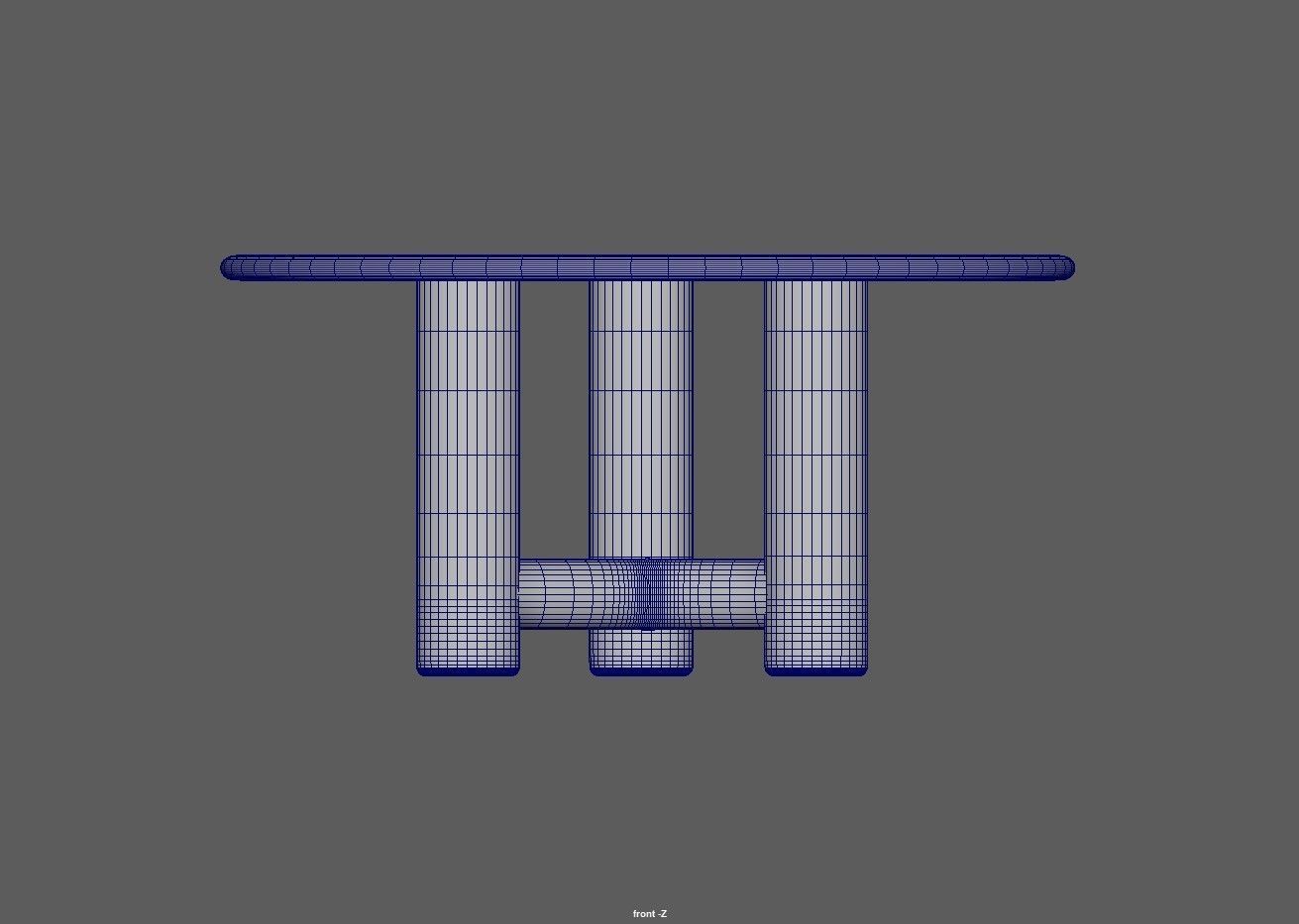 Round table - Dining table - Wooden table Low-poly 3D model_23