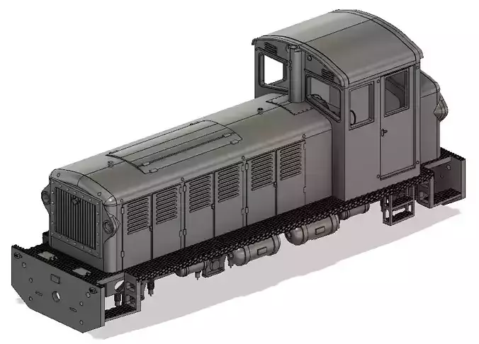 Mk48 narrow gauge diesel locomotive - H0e - 1-87 3D print model