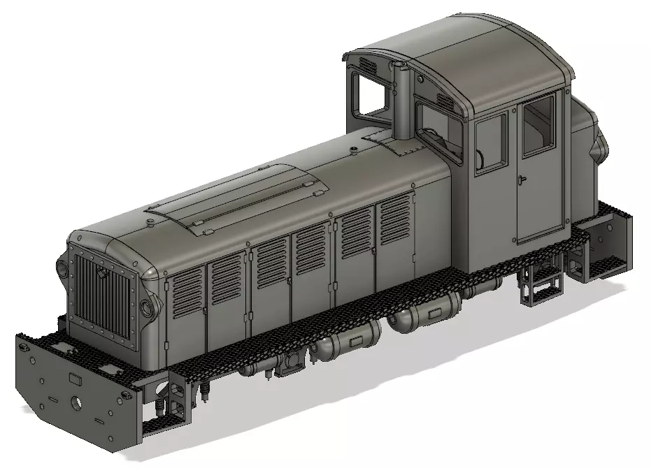 Mk48 narrow gauge diesel locomotive - H0e - 1-87 3D print model_0