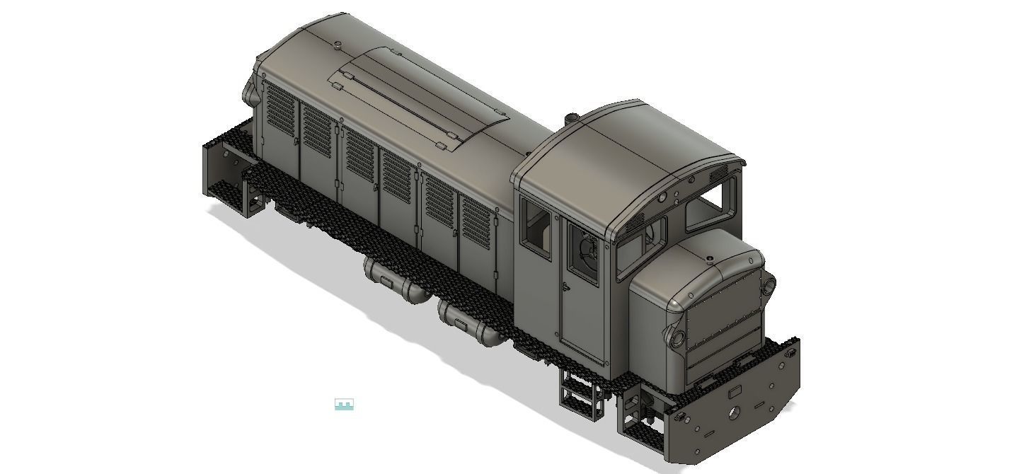 Mk48 narrow gauge diesel locomotive - H0e - 1-87 3D print model_1