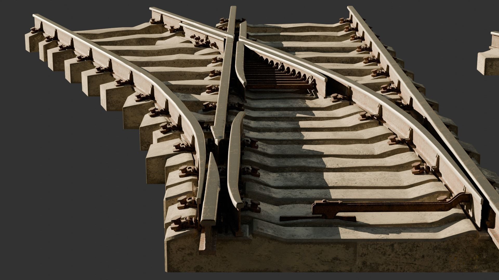 High Poly Modular Railway Pack 3D model_3
