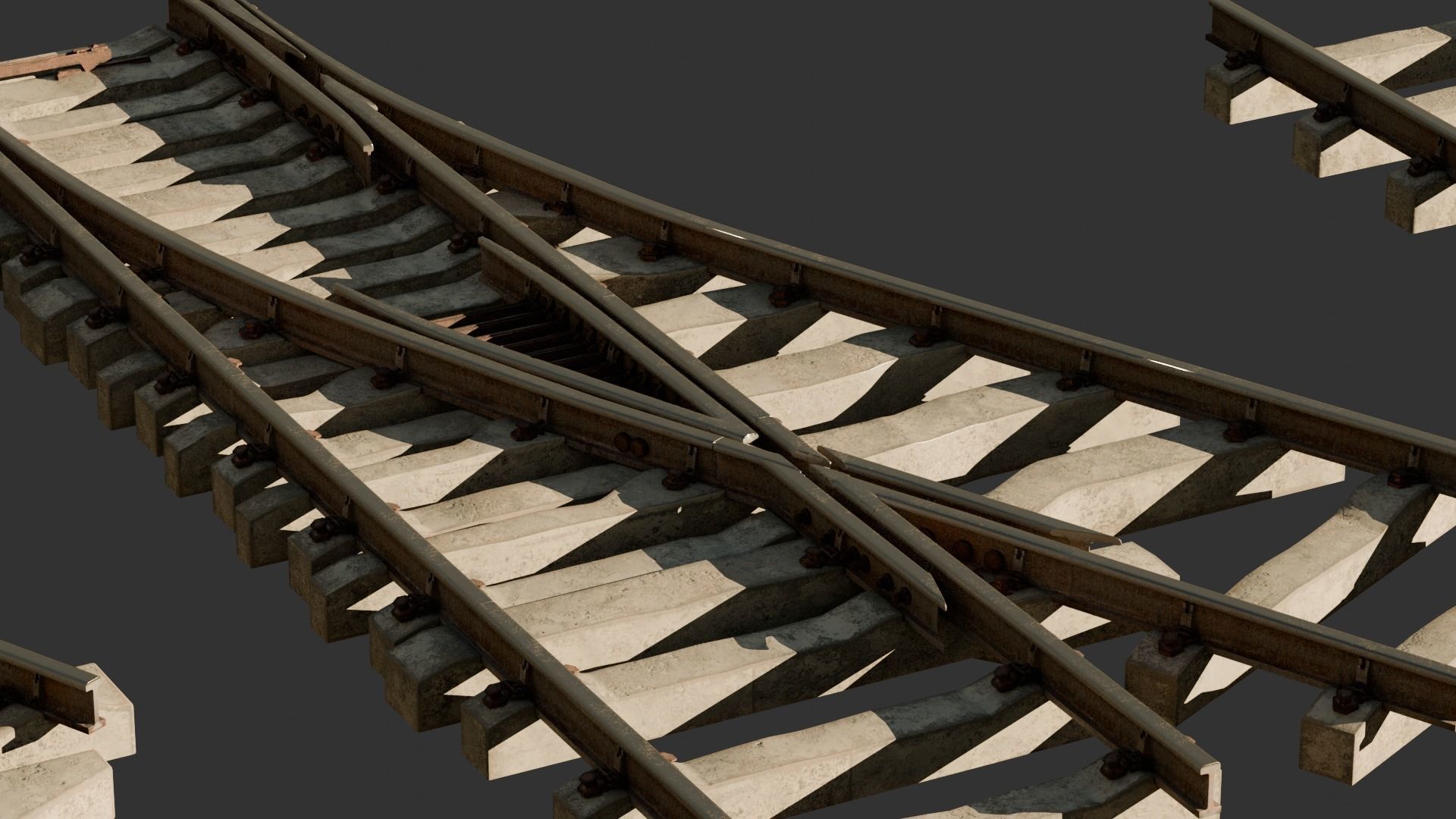 High Poly Modular Railway Pack 3D model_4