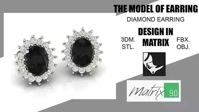 DIAMOND model of earring VOL 45 3D print model