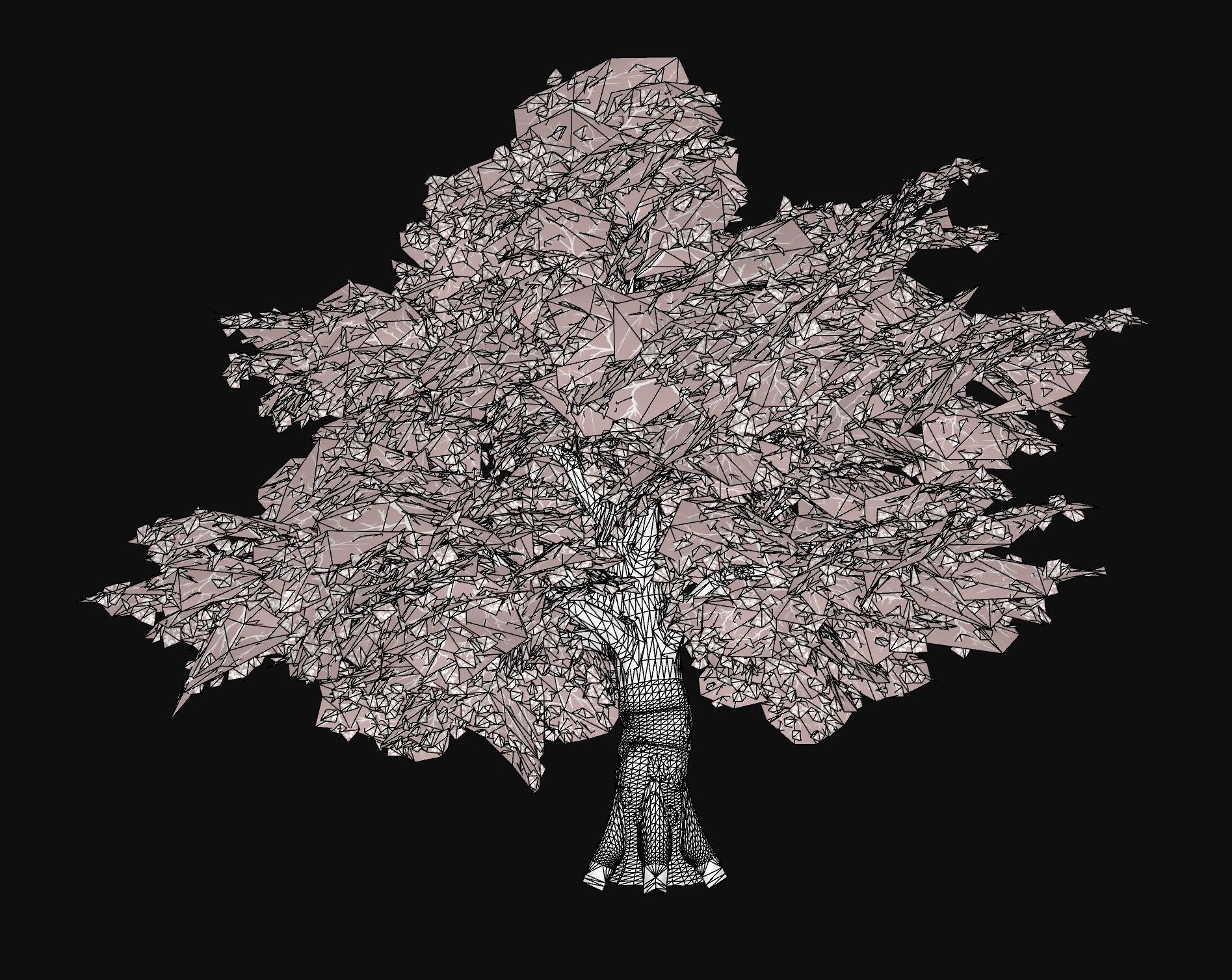 Game Ready Tree Set and Grass Low-poly 3D model_18