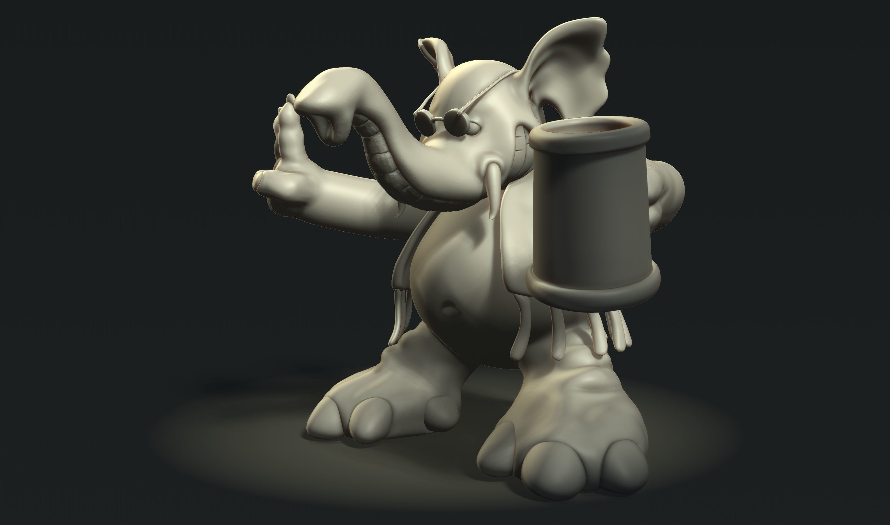 Coffee with Elephant 3D print model_1