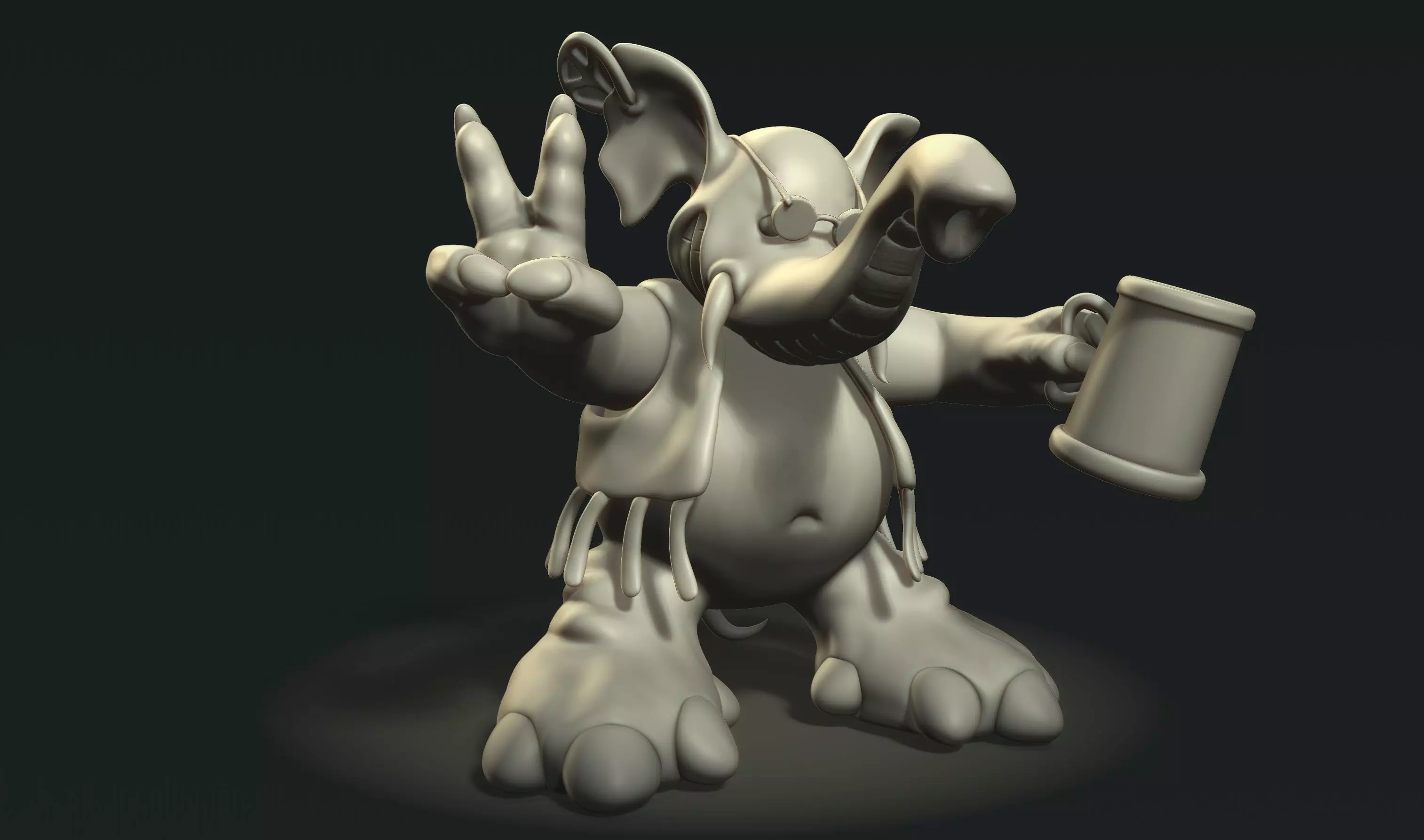 Coffee with Elephant 3D print model_0