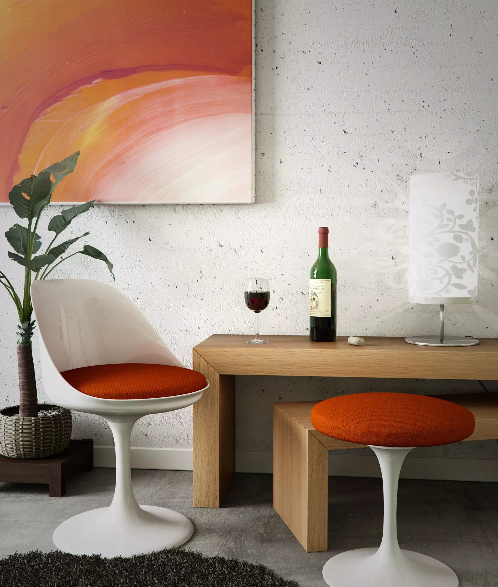 WineCellarSwapPacked living room with two chairs and bottle o... Free 3D model_0