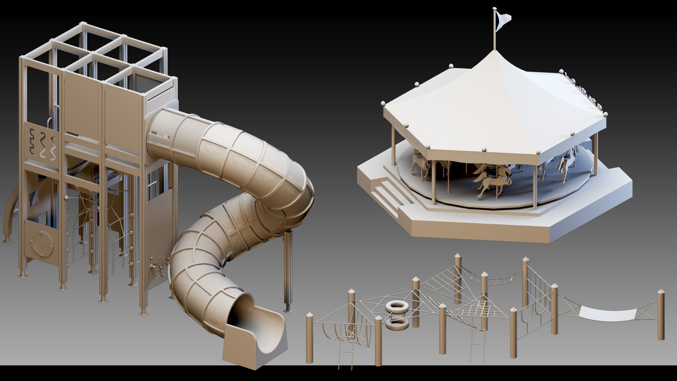 51 Funfair Objects- Vol 02- High detail 3d models 3D model_20