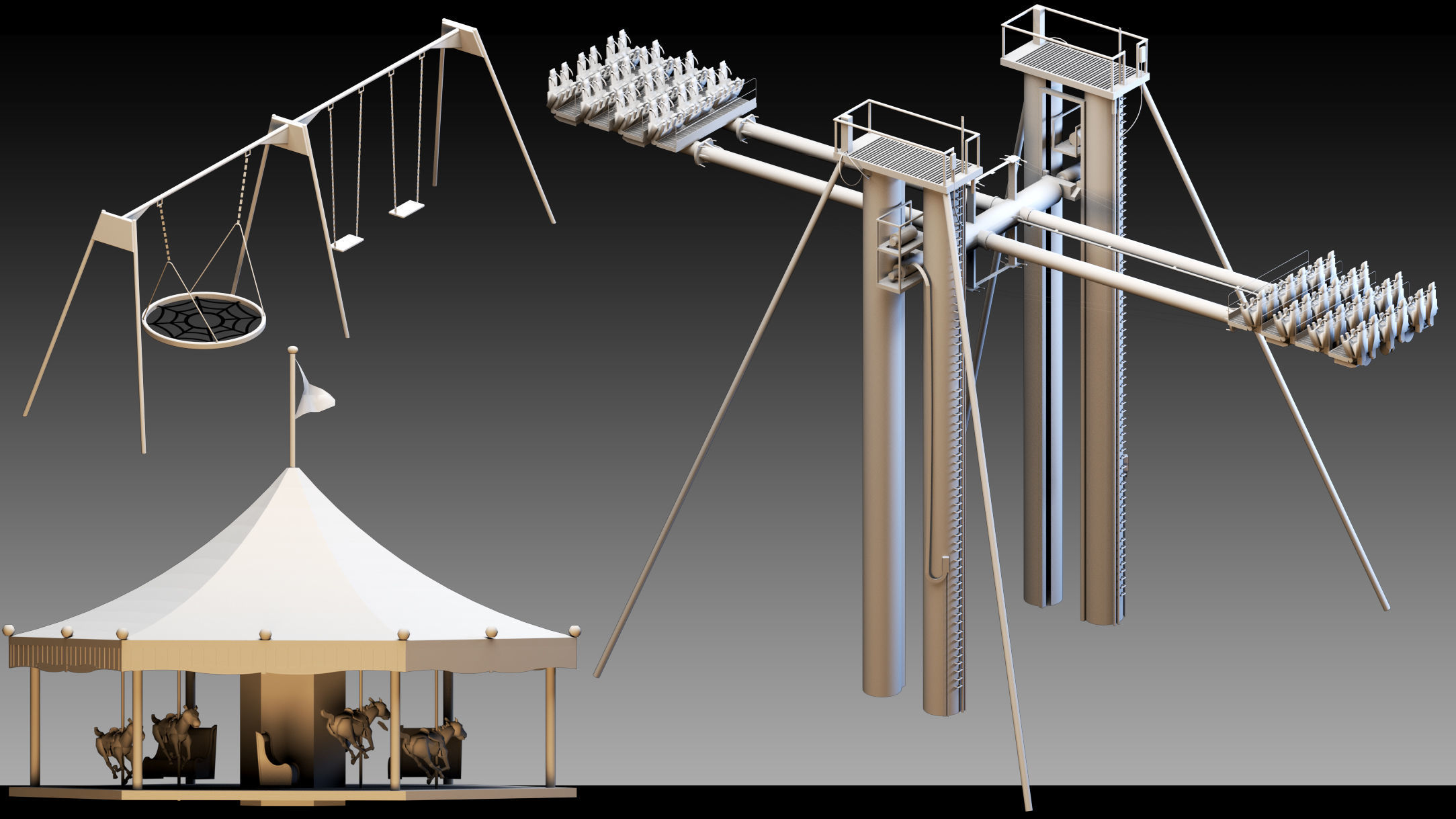 51 Funfair Objects- Vol 02- High detail 3d models 3D model_21