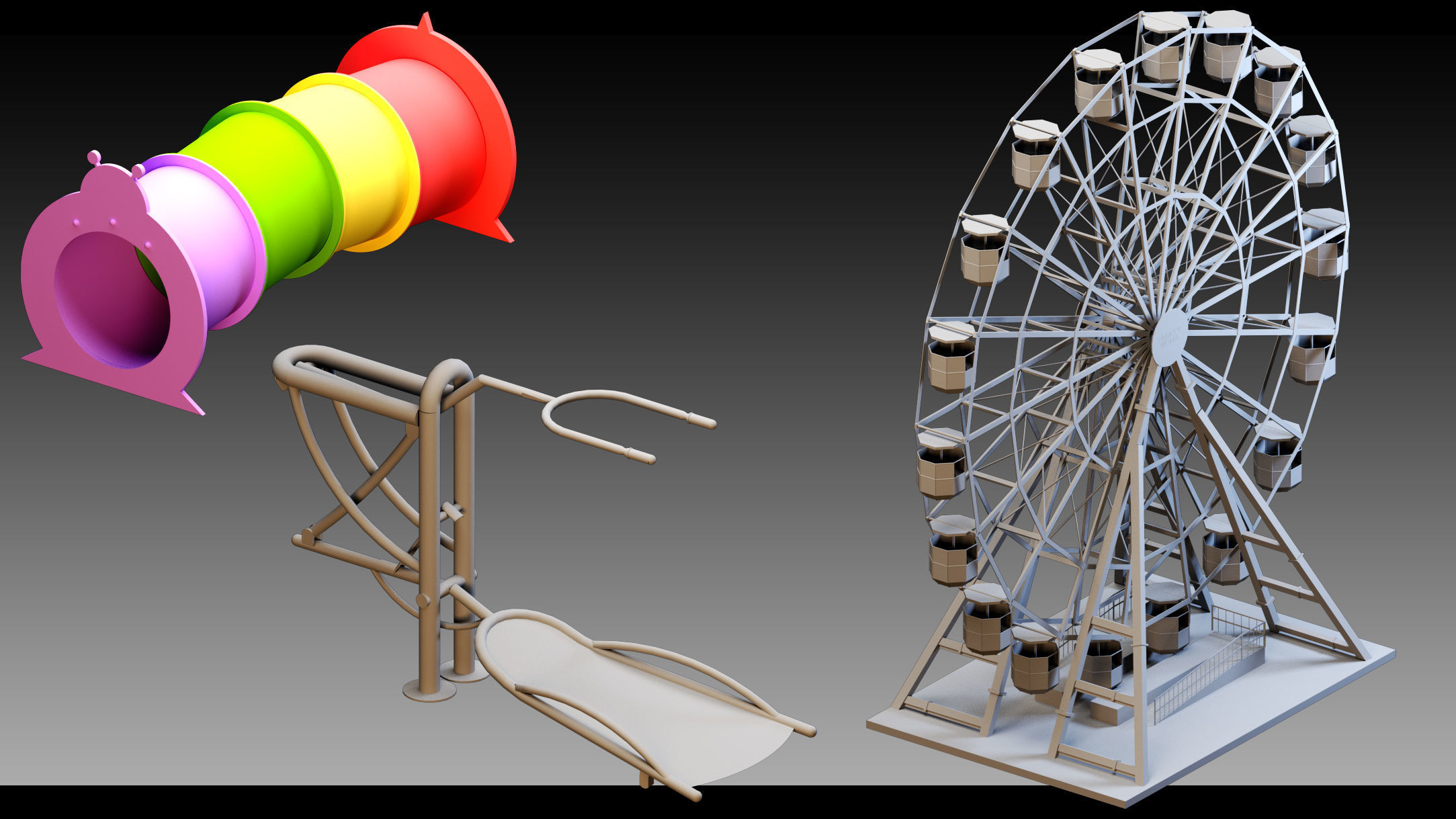 51 Funfair Objects- Vol 02- High detail 3d models 3D model_2