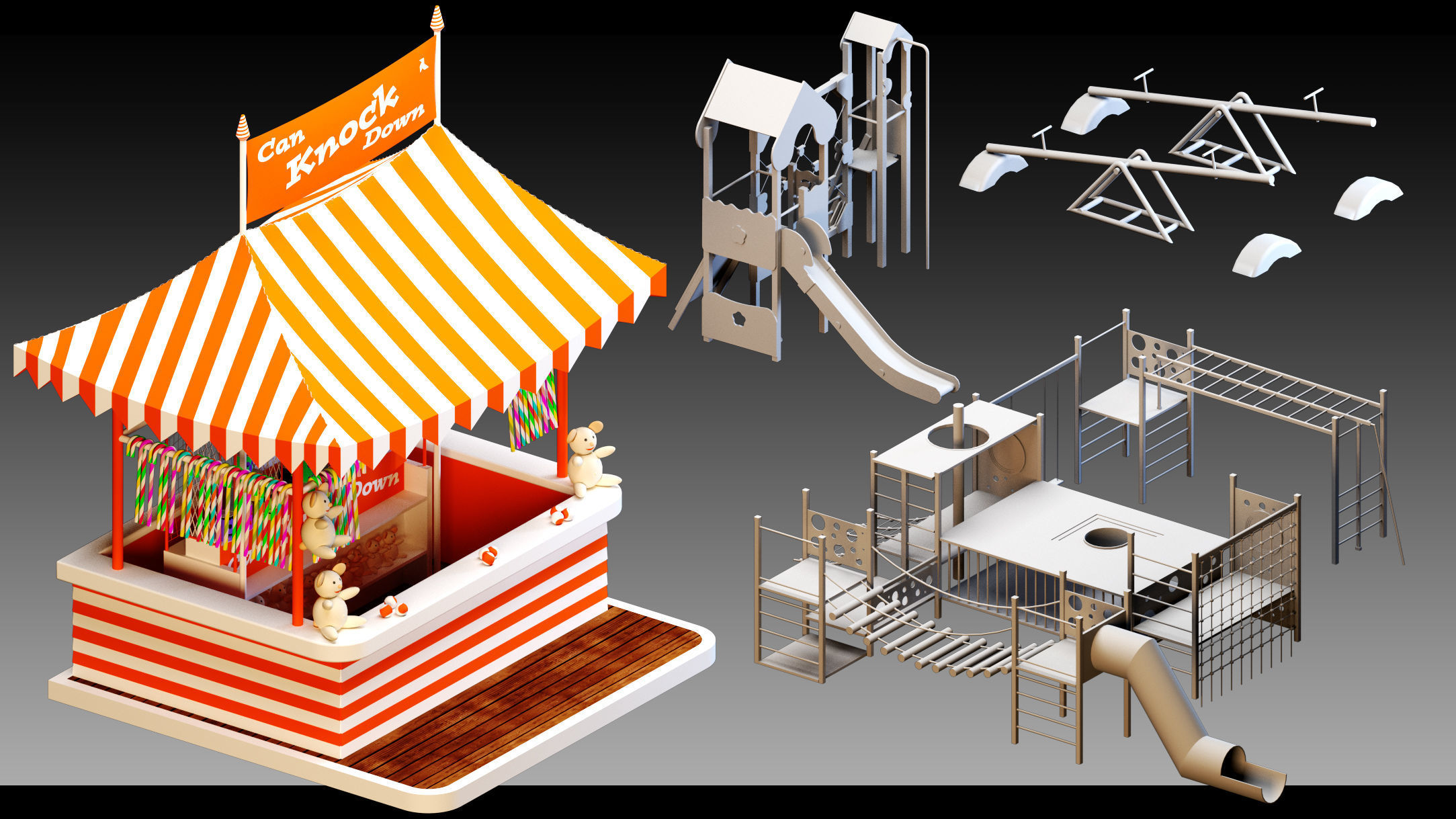 51 Funfair Objects- Vol 02- High detail 3d models 3D model_5