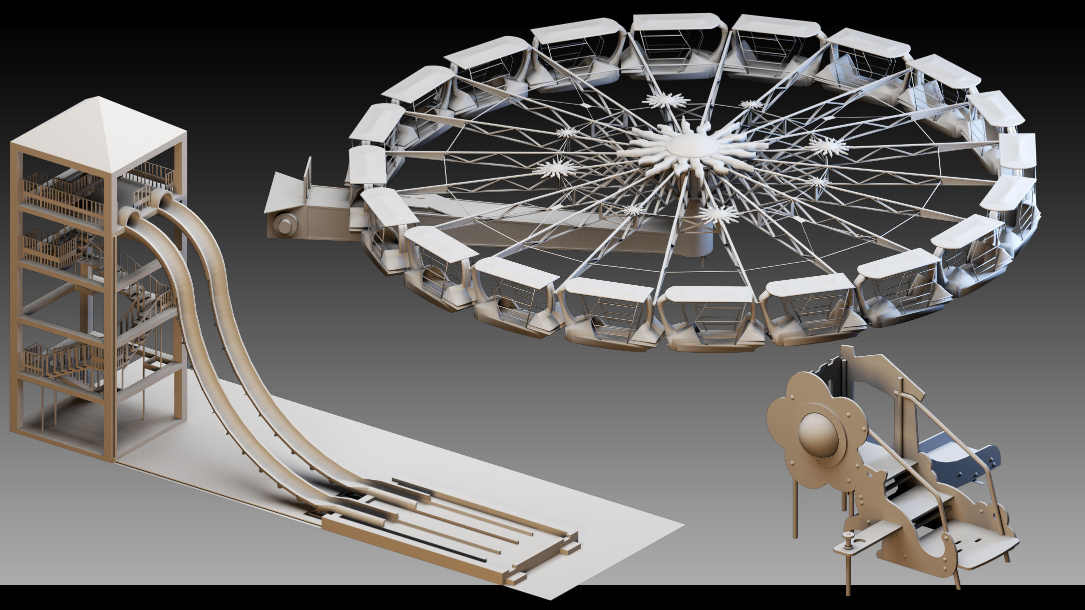 51 Funfair Objects- Vol 02- High detail 3d models 3D model_1