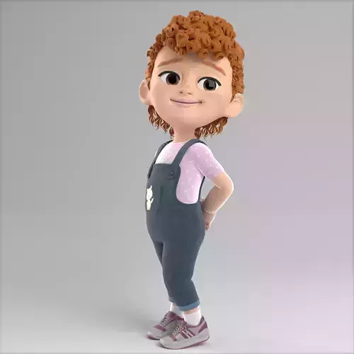 3D Alleia 3d Cartoon girl rigged Maya