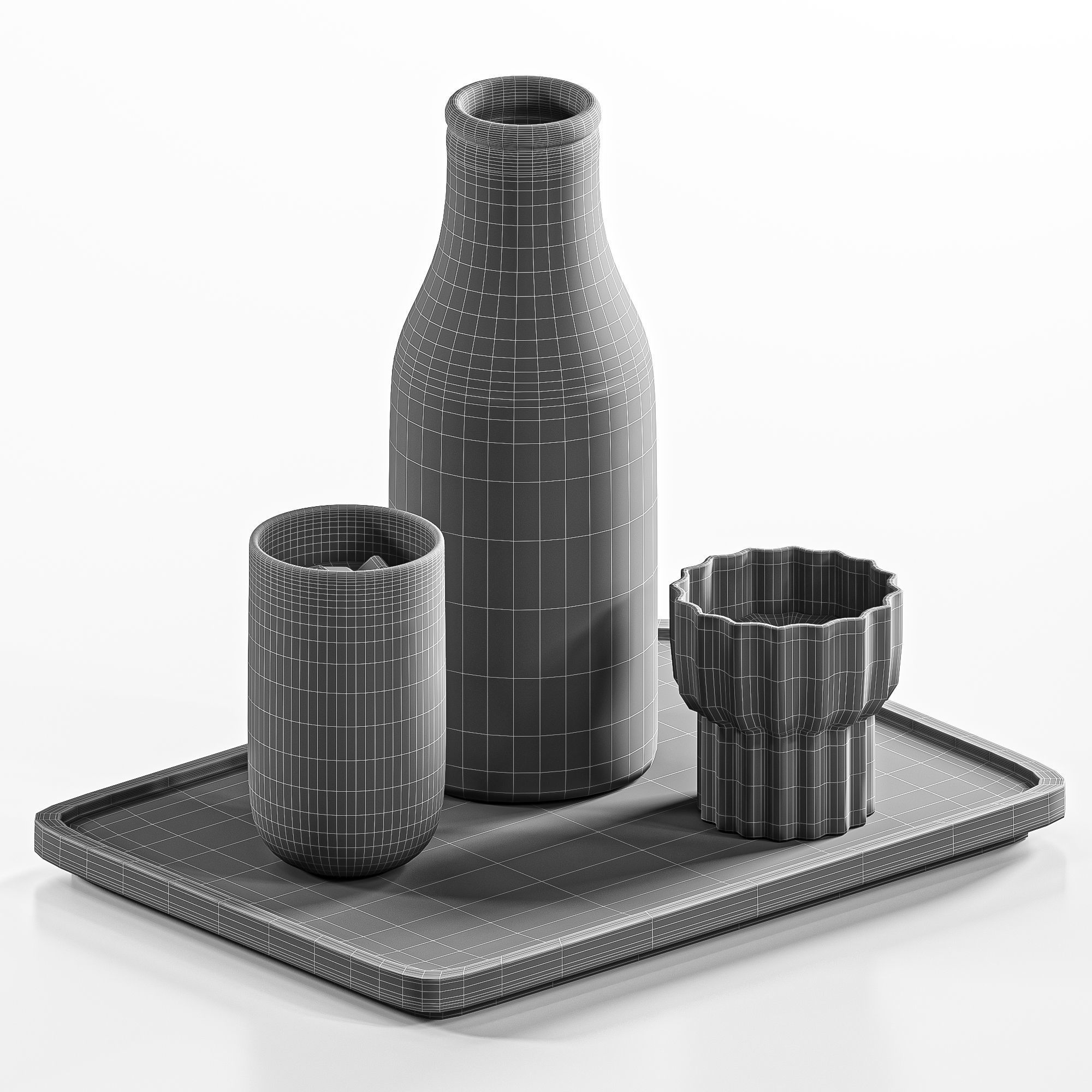 Dishes Tableware Set 08 3D model_4