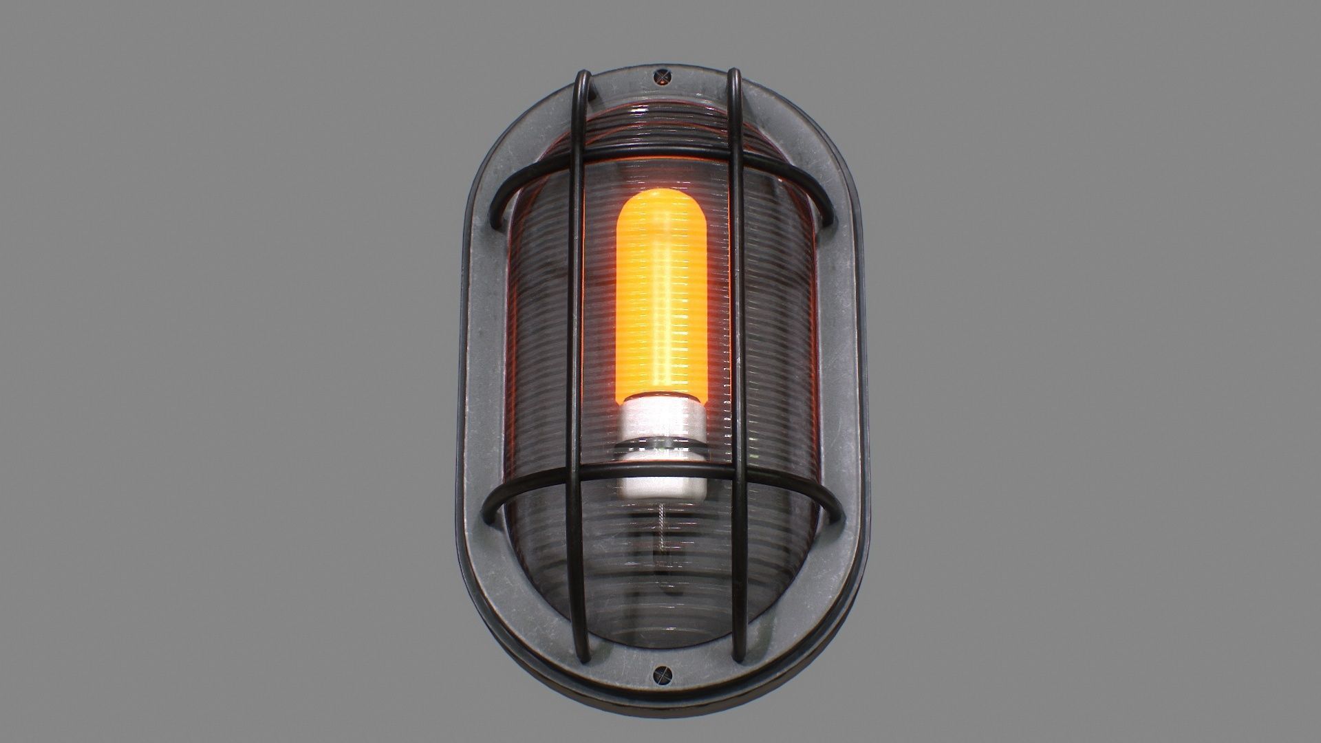 Industrial Wall Light Low-poly 3D model_6