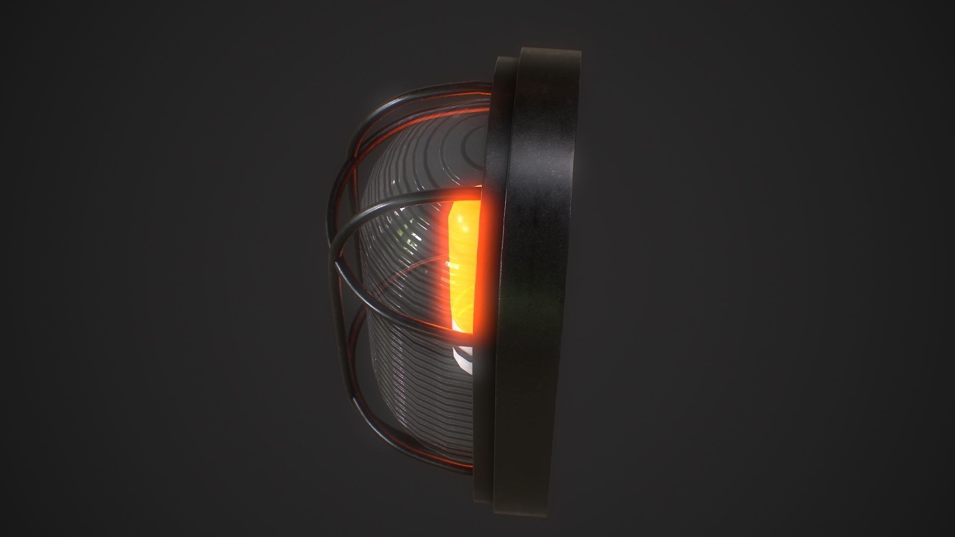 Industrial Wall Light Low-poly 3D model_4