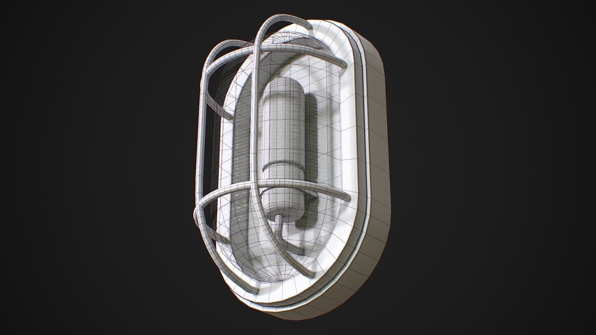 Industrial Wall Light Low-poly 3D model_12